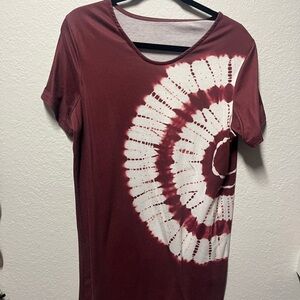 Maroon Tie-Dye Women's Top